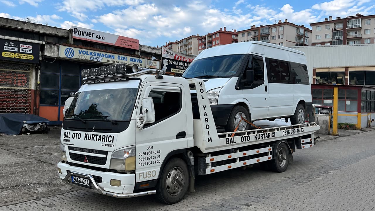 Çekici ile minibüs ve ticari araç taşıma